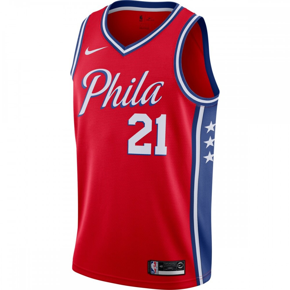 Joel Embiid Philadelphia 76ers Finished Swingman Jersey Red - Statement Edition-Pro Kit Vault | Brand New 26/27 Sports Jerseys